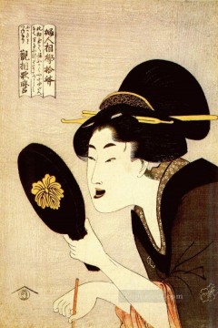 お歯黒の儀式に集う女性たち 喜多川歌麿 浮世絵美人が Oil Paintings